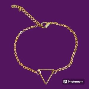 5/$25 Dainty Goldtone Triangle Chain Tennis Bracelet